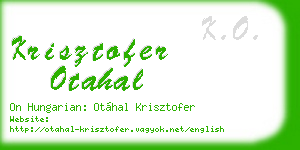 krisztofer otahal business card