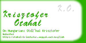krisztofer otahal business card